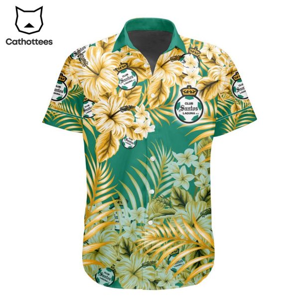 LIGA MX Club Santos Laguna Special Hawaiian Design Button Shirt ST2302