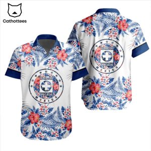 LIGA MX Cruz Azul Special Hawaiian Design Button Shirt ST2301