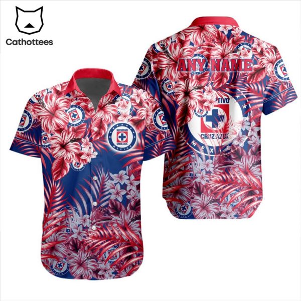 LIGA MX Cruz Azul Special Hawaiian Design Button Shirt ST2302