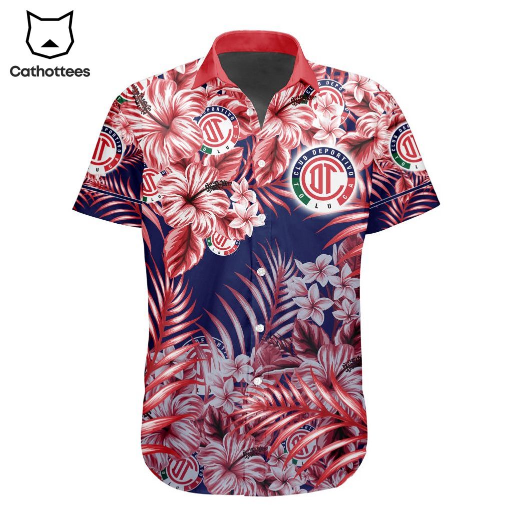 LIGA MX Deportivo Toluca Special Hawaiian Design Button Shirt ST2302