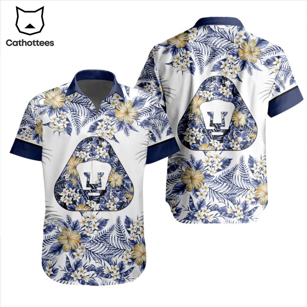 LIGA MX Pumas UNAM Special Hawaiian Design Button Shirt ST2301