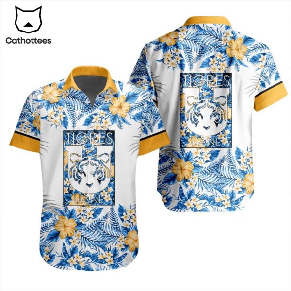 LIGA MX Tigres UANL Special Hawaiian Design Button Shirt ST2301