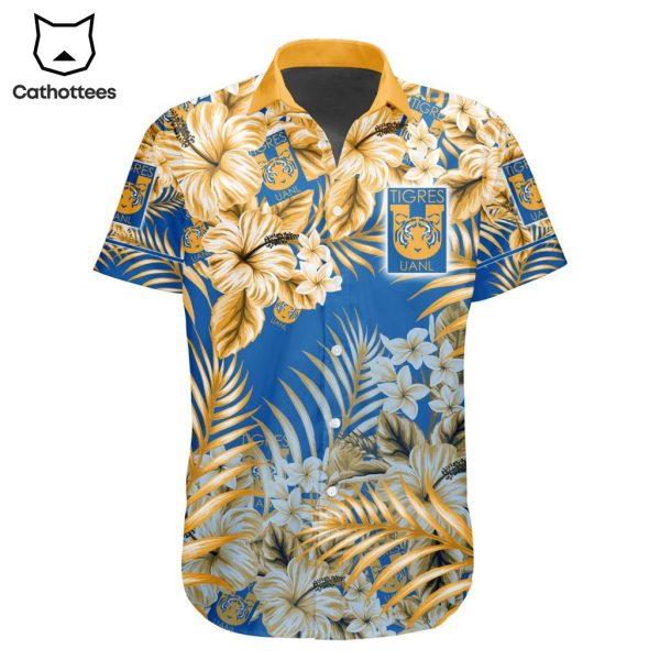 LIGA MX Tigres UANL Special Hawaiian Design Button Shirt ST2302