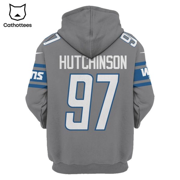 Limited Edition Aidan Hutchinson Detroit Lions Grey Hoodie Jersey