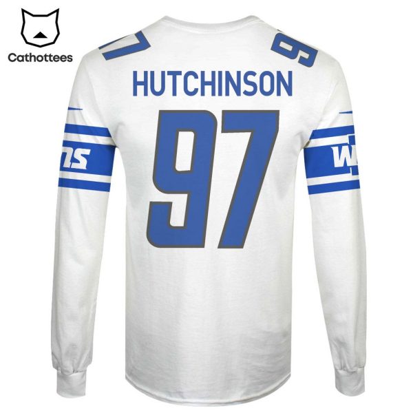 Limited Edition Aidan Hutchinson Detroit Lions White Hoodie Jersey