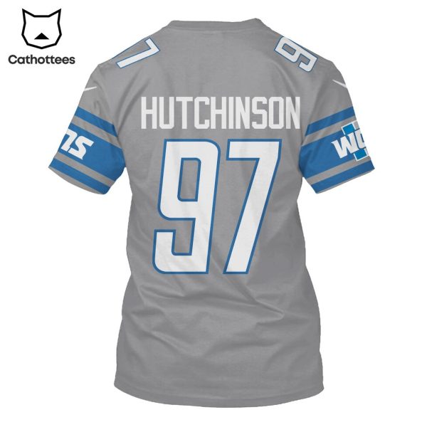 Limited Edition Aidan Hutchinson Detroit Lions Grey Hoodie Jersey