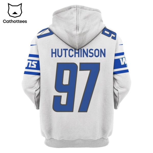 Limited Edition Aidan Hutchinson Detroit Lions White Hoodie Jersey