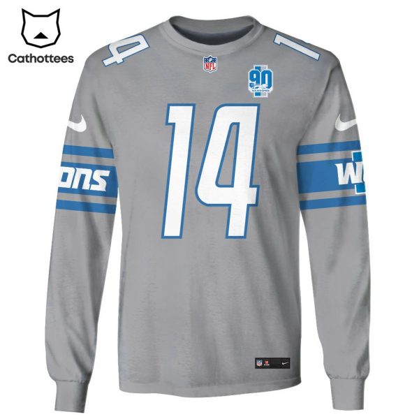 Limited Edition Amon-Ra St. Brown Detroit Lions Grey Hoodie Jersey