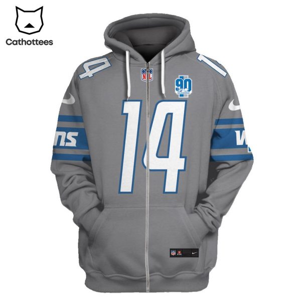 Limited Edition Amon-Ra St. Brown Detroit Lions Grey Hoodie Jersey