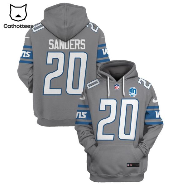 Limited Edition Barry Sanders Detroit Lions Grey Hoodie Jersey