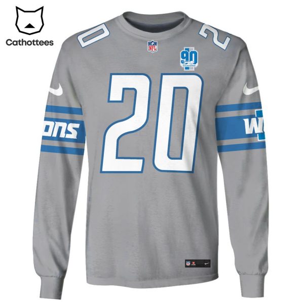 Limited Edition Barry Sanders Detroit Lions Grey Hoodie Jersey