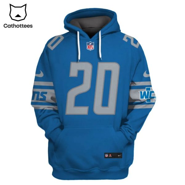 Limited Edition Barry Sanders Detroit Lions Blue Hoodie Jersey