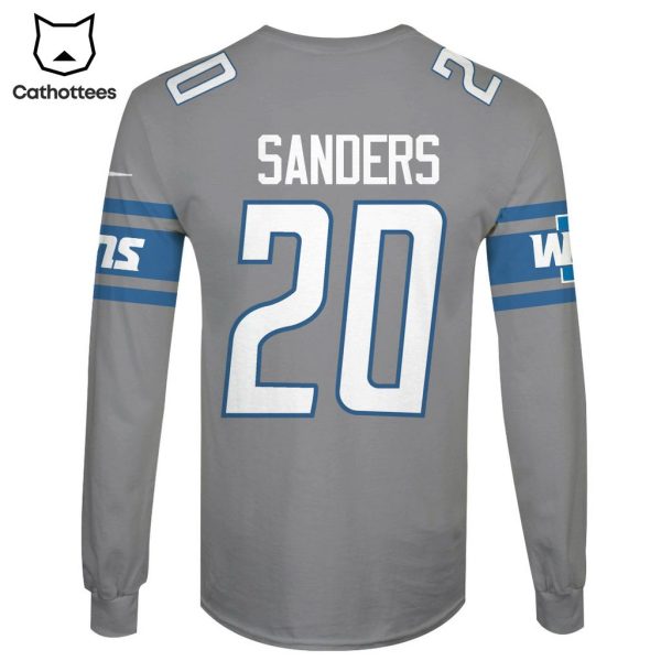 Limited Edition Barry Sanders Detroit Lions Grey Hoodie Jersey