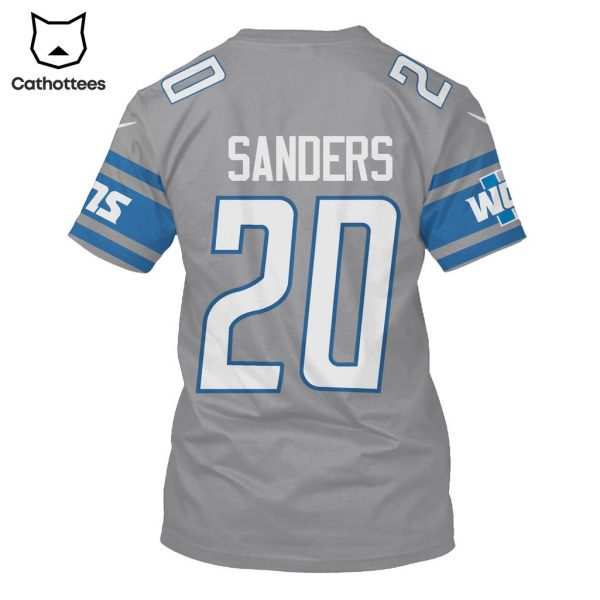 Limited Edition Barry Sanders Detroit Lions Grey Hoodie Jersey