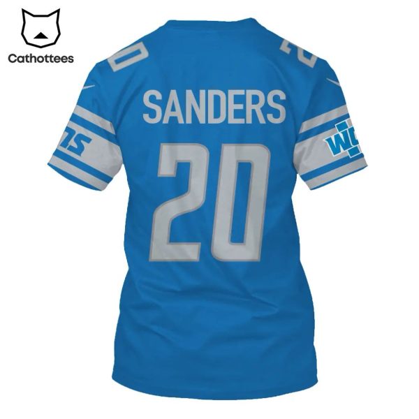 Limited Edition Barry Sanders Detroit Lions Blue Hoodie Jersey