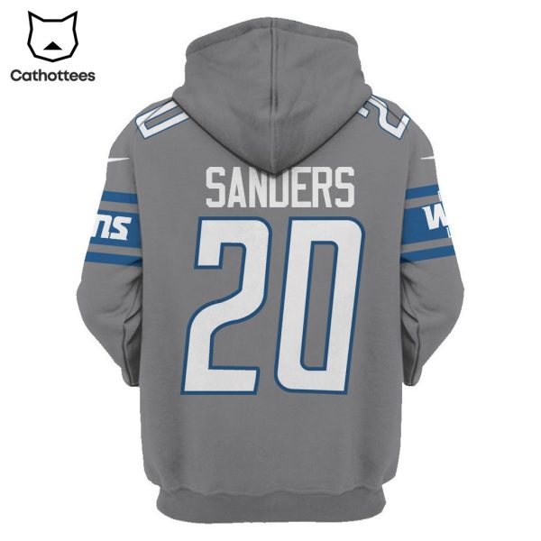 Limited Edition Barry Sanders Detroit Lions Grey Hoodie Jersey