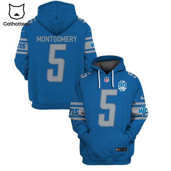 Limited Edition David Montgomery Detroit Lions Hoodie Jersey – Blue