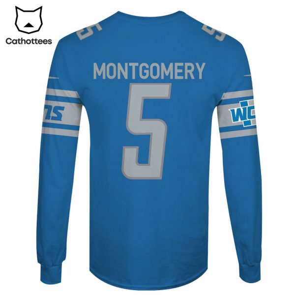 Limited Edition David Montgomery Detroit Lions Hoodie Jersey – Blue