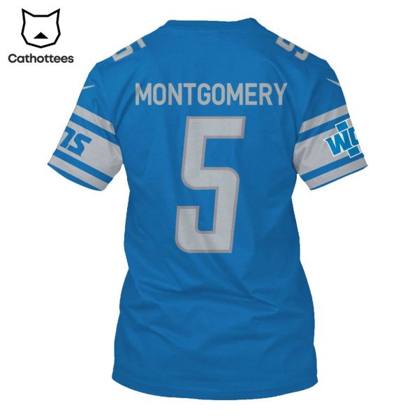 Limited Edition David Montgomery Detroit Lions Hoodie Jersey – Blue