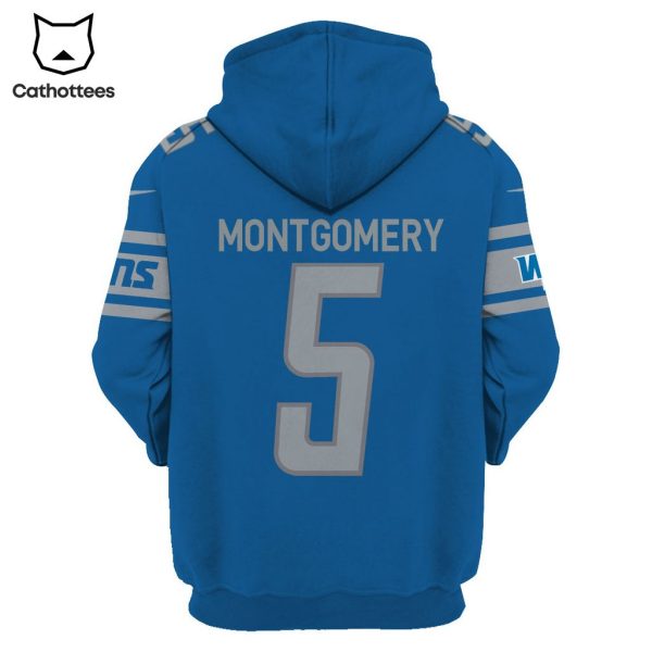 Limited Edition David Montgomery Detroit Lions Hoodie Jersey – Blue