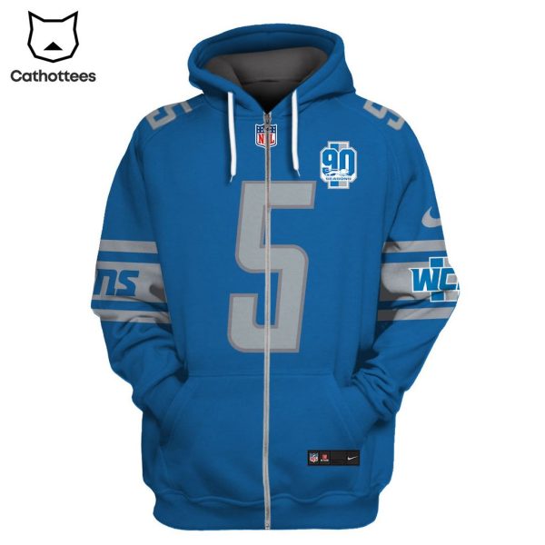 Limited Edition David Montgomery Detroit Lions Hoodie Jersey – Blue