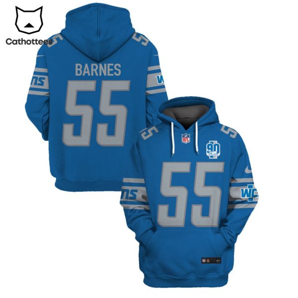 Limited Edition Derrick Barnes Detroit Lions Hoodie Jersey – Blue