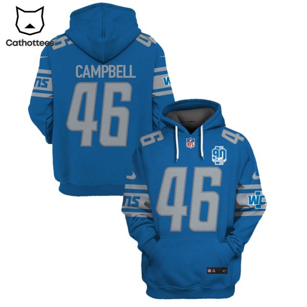 Limited Edition Jack Campbell Detroit Lions Hoodie Jersey – Blue