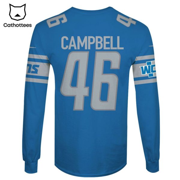 Limited Edition Jack Campbell Detroit Lions Hoodie Jersey – Blue