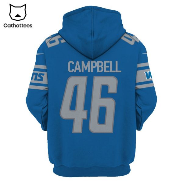 Limited Edition Jack Campbell Detroit Lions Hoodie Jersey – Blue