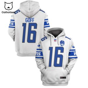 Limited Edition Jared Goff Detroit Lions Hoodie Jersey – White