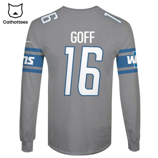 Limited Edition Jared Goff Detroit Lions Hoodie Jersey – Grey