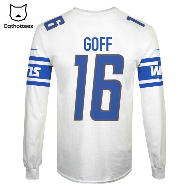 Limited Edition Jared Goff Detroit Lions Hoodie Jersey – White