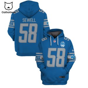 Limited Edition Penei Sewell Detroit Lions Hoodie Jersey – Blue