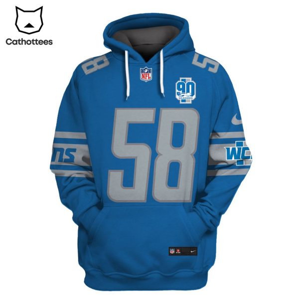 Limited Edition Penei Sewell Detroit Lions Hoodie Jersey – Blue