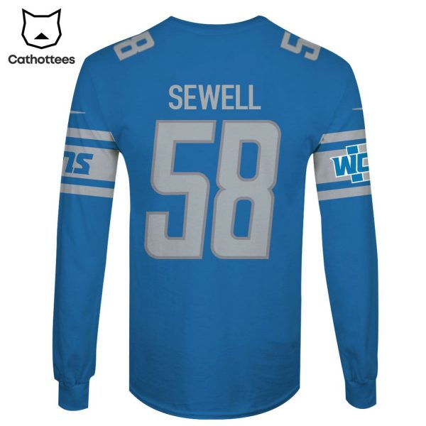 Limited Edition Penei Sewell Detroit Lions Hoodie Jersey – Blue