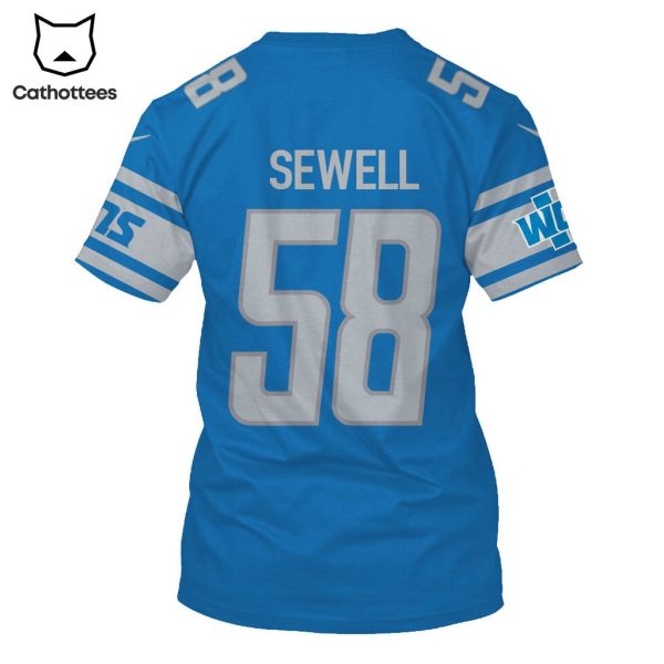 Limited Edition Penei Sewell Detroit Lions Hoodie Jersey – Blue