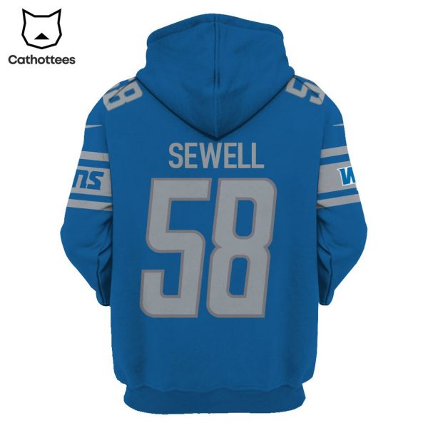 Limited Edition Penei Sewell Detroit Lions Hoodie Jersey – Blue