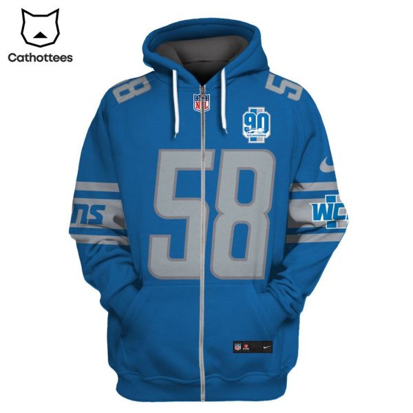 Limited Edition Penei Sewell Detroit Lions Hoodie Jersey – Blue