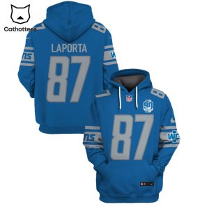 Limited Edition Sam LaPorta Detroit Lions Hoodie Jersey – Blue