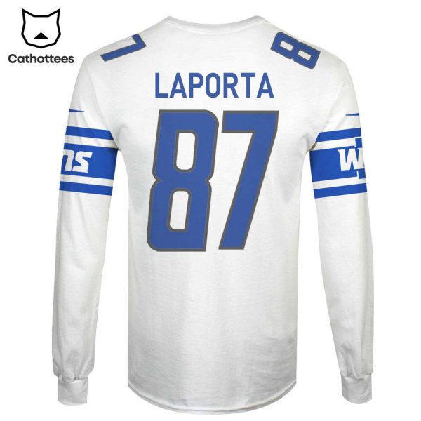 Limited Edition Sam LaPorta Detroit Lions Hoodie Jersey – White