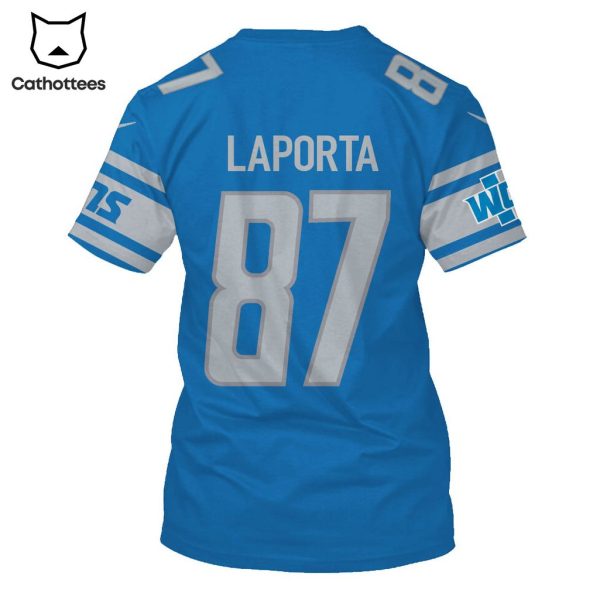 Limited Edition Sam LaPorta Detroit Lions Hoodie Jersey – Blue