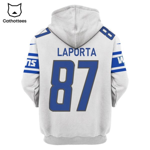 Limited Edition Sam LaPorta Detroit Lions Hoodie Jersey – White