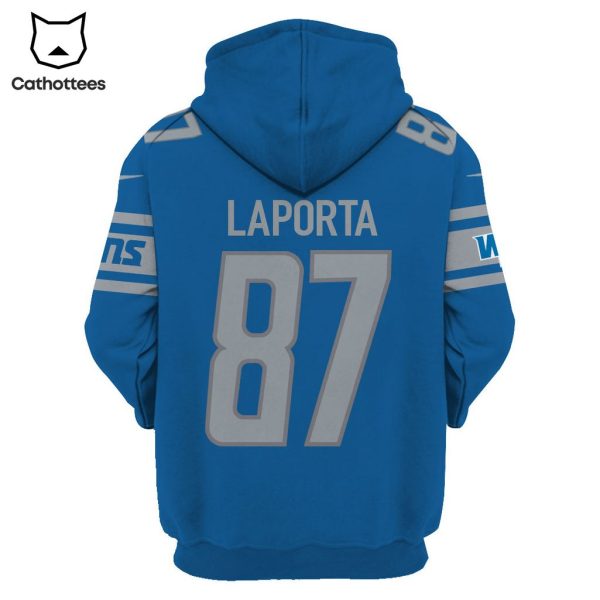 Limited Edition Sam LaPorta Detroit Lions Hoodie Jersey – Blue