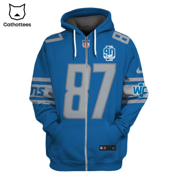 Limited Edition Sam LaPorta Detroit Lions Hoodie Jersey – Blue