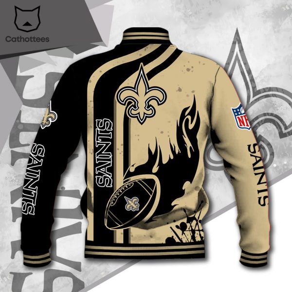 NFL New Orleans Saints Logo Custom Name Baseball Jacket