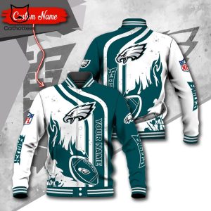 NFL Philadelphia Eagles Logo Custom Name Baseball Jacket