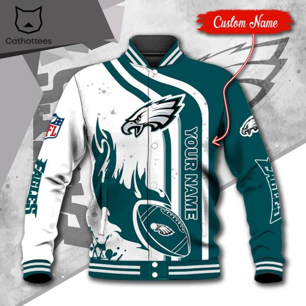 NFL Philadelphia Eagles Logo Custom Name Baseball Jacket