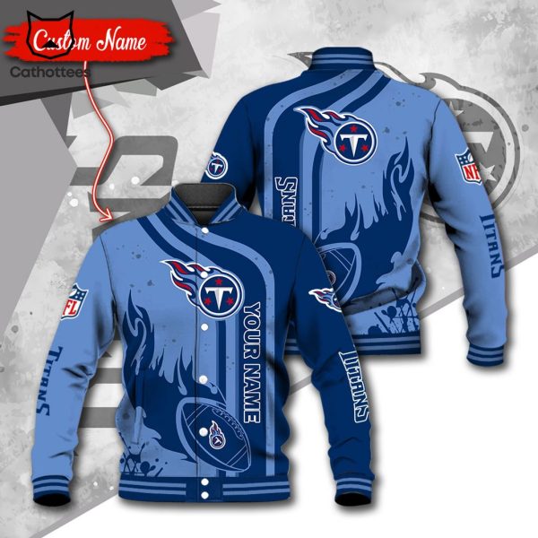 NFL Tennessee Titans Logo Custom Name Baseball Jacket