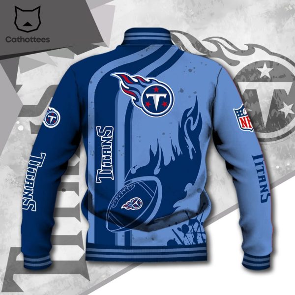 NFL Tennessee Titans Logo Custom Name Baseball Jacket