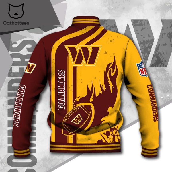 NFL Washington Commanders Logo Custom Name Baseball Jacket